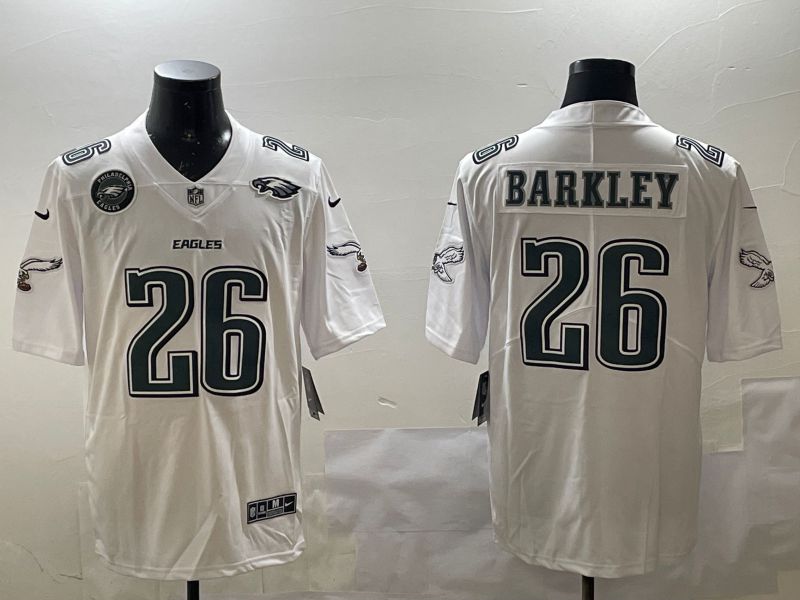 Men Philadelphia Eagles #26 Barkley White 2025 Nike Vapor Limited NFL Jersey style 6
